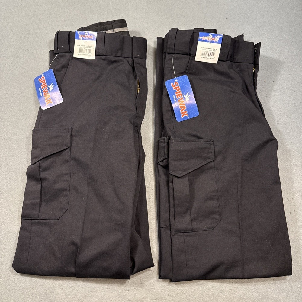 Lot Of 2 NWT Spiewak SPDU89  30" Waist Pants Black  Unhemmed